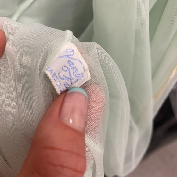 Vanity Fair- VINTAGE - 1960s 1970s Nightgown & Robe 2PC Set- Mint Green - Sz S - Picture 16 of 16